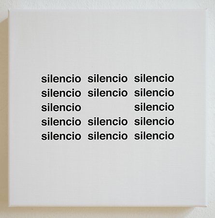 eugen gomringer, 1954 / 2016 silencio 30 x 30 x 4,5 cm serigrafie auf leinwand auflage 6 signiert und nummeriert